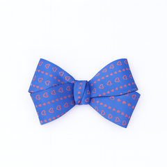 Girls blue heart bow pin