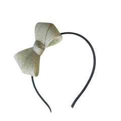 Girls green bow hair band