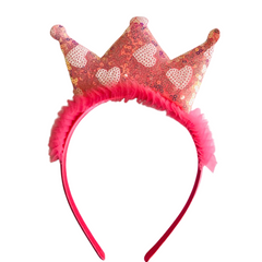 Girls pink sequin crown hair band
