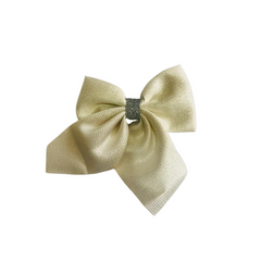 Girls white shimmer bow