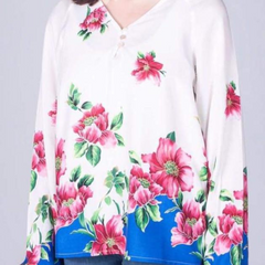 Ladies white floral print Top