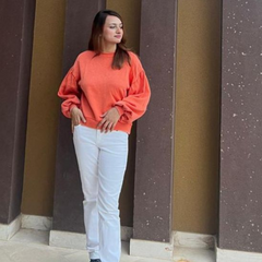 Ladies orange tie and dye sweat shirt