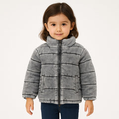 Girls gray shaded puffer jacket