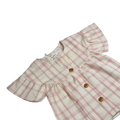 Girls pink check top
