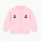 Girls pink flower cardigan sweater