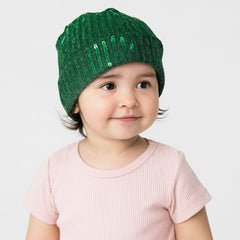 girls green sequin cap