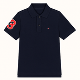 Boys blue embroided polo shirt