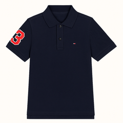 Boys blue embroided polo shirt