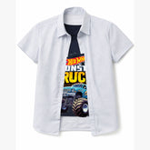 Boys Monster Truck Printed Double Casual Shirt