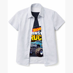 Boys Monster Truck Printed Double Casual Shirt