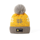 Yellow gray pompon cap