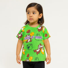 Girls green chip n dale t-shirt