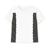 Ladies black side lace T-shirt