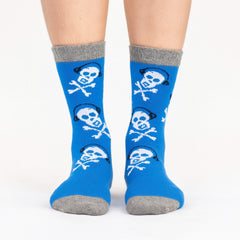 Boys blue skull socks