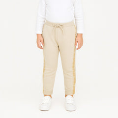 Girls skin velvet stripe trouser