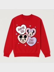 Girls Mickey & Minnie Best Pals Fleece Sweatshirt