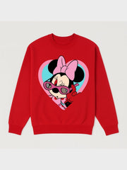 Girls Minnie Mouse Heart Fleece Sweatshirt