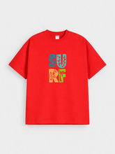 Boys Surf Red Down Shoulder T-shirt