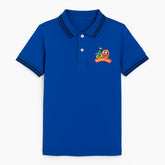 Boys blue embroidered polo