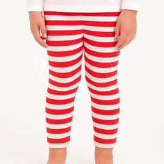 Girls red and white lining tights