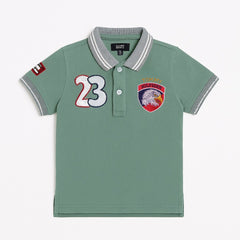 Boys green eagle polo shirt