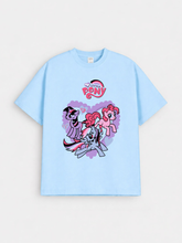 Girls My Little Pony Print Blue Down Shoulder T-shirt