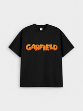 Boys Garfield Logo Black Down Shoulder T-shirt