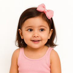 Girl baby pink ribbon bow