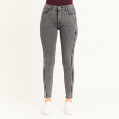 Ladies side stripe gray pant