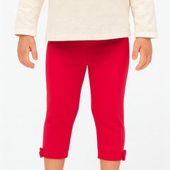 Girls maroon bow tights