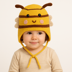 Yellow wool bee cap