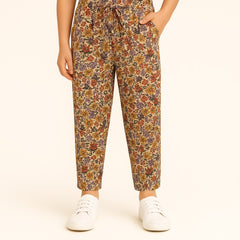 Girls skin flower cotton pant