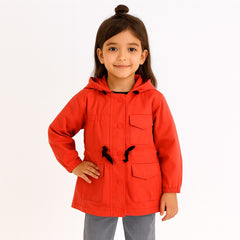 Girls red frock style jacket
