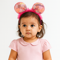 Girls pink sequin ear hair band