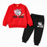 Red Tom and Jerry Printed Boys Tracksuit