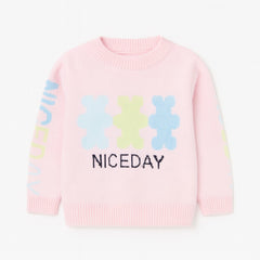 Girls pink bear sweater
