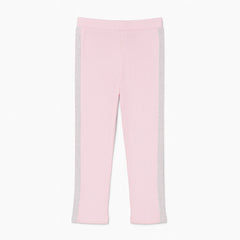 Girls pink side glitter stripe trouser