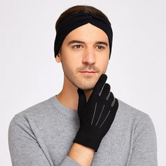 Mens black and gray gloves
