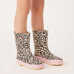 Girls cheetah rubber shoes/
