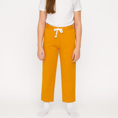 Girls yellow white knot trouser