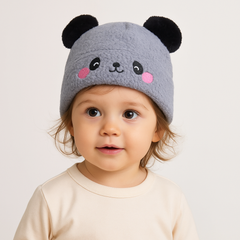 Gray cloud pompon cap