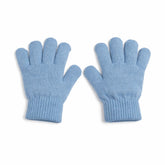 Girls light blue glitter gloves