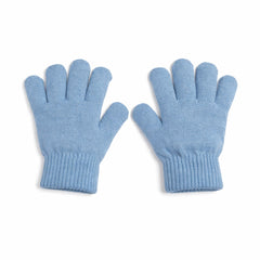 Girls light blue glitter gloves