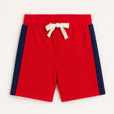 Boys red and black short