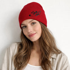 Ladies sequin work maroon cap