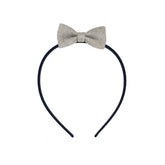Girls light gray glitter bow hair band