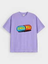Boys Chill Pill Graphic Print Purple Down Shoulder T-shirt