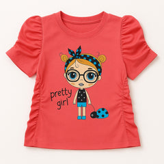 Girls pink doll frill shirt