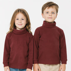 Dull maroon high neck