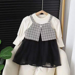Girls imported net frock with bulero
